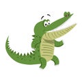 Cartoon Crocodile Standing with Wide Open Mouth Royalty Free Stock Photo