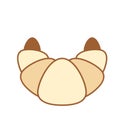 Cartoon Croissant Icon Emoji Illustration Isolated