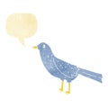 cartoon crow with speech bubble Royalty Free Stock Photo