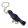 cartoon crow with speech bubble Royalty Free Stock Photo