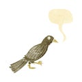 cartoon crow with speech bubble Royalty Free Stock Photo