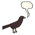 cartoon crow with speech bubble Royalty Free Stock Photo