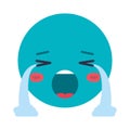 Cartoon crying head kawaii character