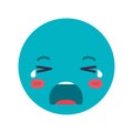 Cartoon crying head kawaii character