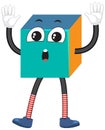 Cartoon cube cartoon character