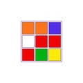 Cartoon cube toy colored icon. Signs and symbols can be used for web, logo, mobile app, UI, UX Royalty Free Stock Photo