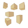 Vector Cartoon Cubes and Parallelepipeds