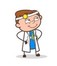 Cartoon Cunning Doctor Smile Vector Illustration