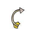 cartoon curling arrow