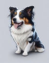 cartoon cute Australian Shepherd Royalty Free Stock Photo