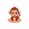Cartoon cute baby monkey sitting Royalty Free Stock Photo