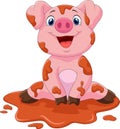 Cartoon cute baby pig Royalty Free Stock Photo