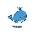 Cartoon cute baby whale happy, cartoon style illustration vector Royalty Free Stock Photo