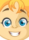 Cartoon cute blond girl face avatar. Vector girl illustration isolated. Royalty Free Stock Photo