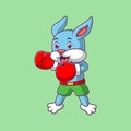 Cartoon cute boxer bunny