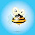 Cartoon cute bright baby bee. vector