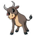 Cartoon cute bull a happy