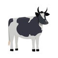 Cartoon cute bull isolated on white background. Vector illustration for children.