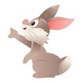 Cartoon Cute Bunny Rabbit Side Reaching Royalty Free Stock Photo