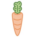 Cartoon Cute Carrot Emoji Icon Isolated