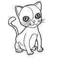 Cartoon cute cat coloring page vector