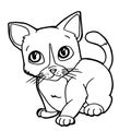 Cartoon cute cat coloring page vector