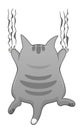 Cartoon cute cat scratching