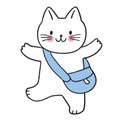 Cartoon cute character funny cat vector.