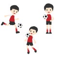 Cartoon cute character soccer football player collection set isolated on white background , professional athlete , sports