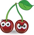 Cartoon cute cherry, vector