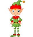 Cartoon Cute Christmas elf posing Royalty Free Stock Photo