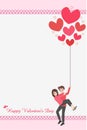 Cartoon cute couple of lover for love valentine`s day Royalty Free Stock Photo