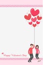 Cartoon cute couple of lover for love valentine`s day Royalty Free Stock Photo