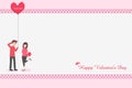 Cartoon cute couple of lover for love valentine`s day Royalty Free Stock Photo