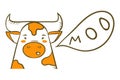 Cartoon cute cow say moo Royalty Free Stock Photo