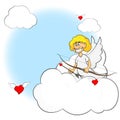 Cartoon cute cupid illustration