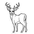 Cartoon cute deer coloring page vector Royalty Free Stock Photo