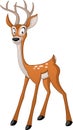 Cartoon cute deer. Vector illustration of funny happy animal.