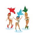 Cartoon cute design of dancing samba queen