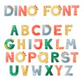 Cartoon cute dino alphabet.