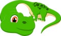 Cartoon cute Diplodocus illustration