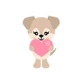 Cartoon cute dog with heart Royalty Free Stock Photo
