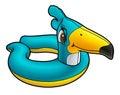 Cartoon cute doodle Bird Inflatable Pool Circle.