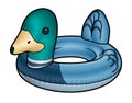 Cartoon cute doodle Duck Inflatable Pool Circle.