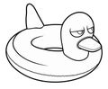 Cartoon cute doodle Duck Inflatable Pool Circle.