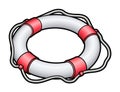 Cartoon cute doodle Lifebuoy.