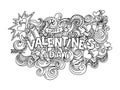 Cartoon cute doodles hand drawn Happy Valentines Day vector scketch illustration.