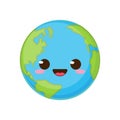 Cartoon cute Earth planet character