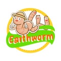 Cartoon Cute Earthworm Character Vector.