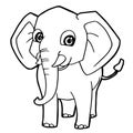 Cartoon cute elephant coloring page vector Royalty Free Stock Photo